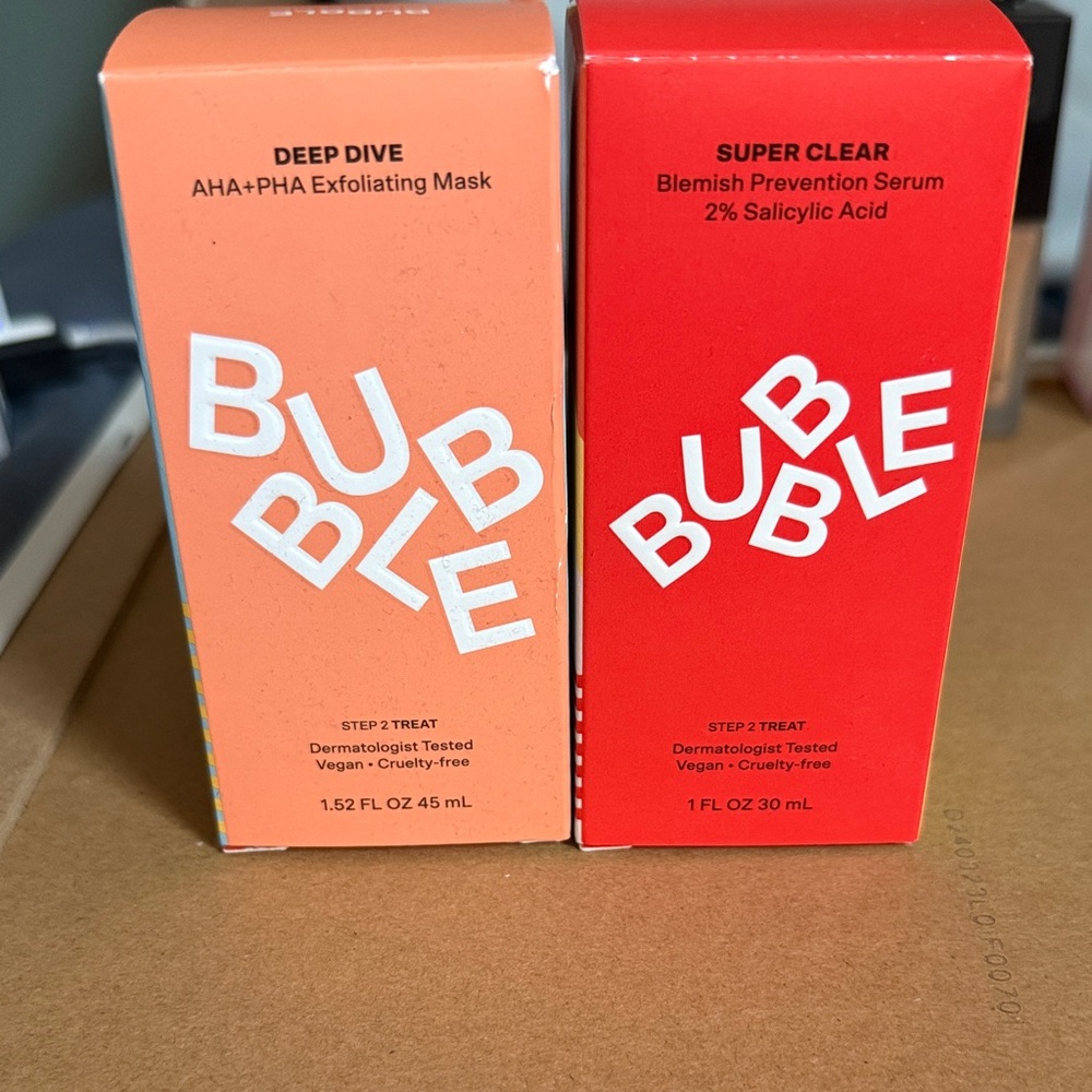 Exfoliating Mask and Blemish Prevention Serum Set - Orange and Red